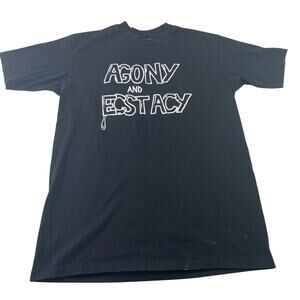 Vintage Agony & Ecstacy Black T-Shirt, Hanes Size Large, Made in USA, Grunge